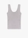 BRUNELLO CUCINELLI CASHMERE AND WOOL TANK TOP WITH MONILI DETAIL