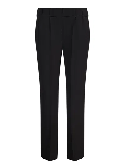 Brunello Cucinelli Black Silk-blend Trousers