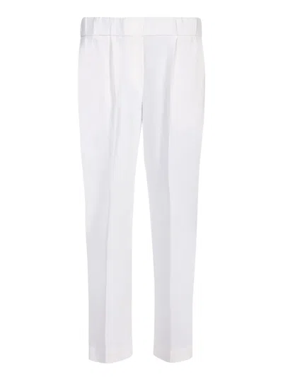 Brunello Cucinelli Cady Cropped Trousers In White