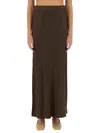 Brunello Cucinelli Women Fluid Bias-cut Satin Cady Skirt In Brown