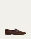 Brunello Cucinelli Calf Hair Loafers With Monili Bar Strap