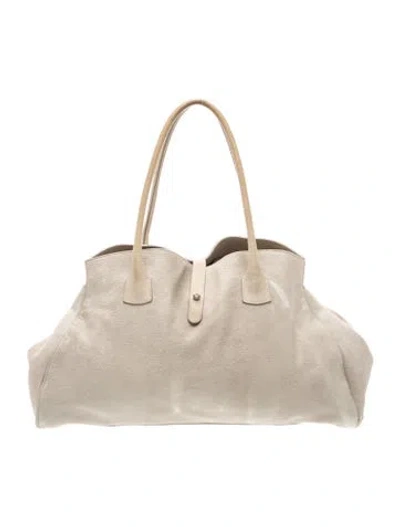 Pre-owned Brunello Cucinelli Calf Hair Top Handle Bag In Neutral