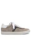 Brunello Cucinelli Calf Leather And Suede Sneakers In Gray