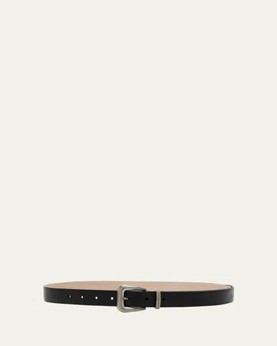 Brunello Cucinelli Calf Leather Belt In Black