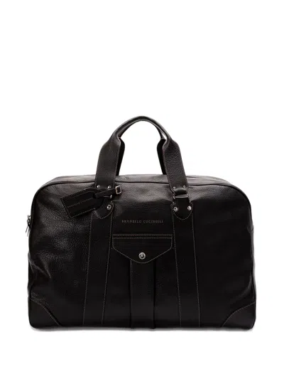 Brunello Cucinelli Calf-leather Duffle Bag In Black