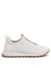 Brunello Cucinelli Calf Leather Slip-on Sneakers In White