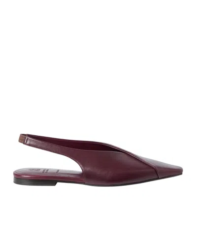 Brunello Cucinelli Calfiskin Slingback Flats In Brown