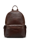 Brunello Cucinelli Structured Leather Backpack With Zip And Flap Pockets In Burgundy