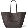Brunello Cucinelli Geometric Monili Leather Tote Bag In Brown