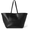 Brunello Cucinelli Geometric Panel Structured Tote Bag With Detachable Pouch In Black