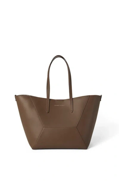 Brunello Cucinelli Calfskin Bc Duo Bag In Brown Gianduia