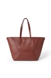 Brunello Cucinelli Monili-detail Leather Tote Bag In Brown
