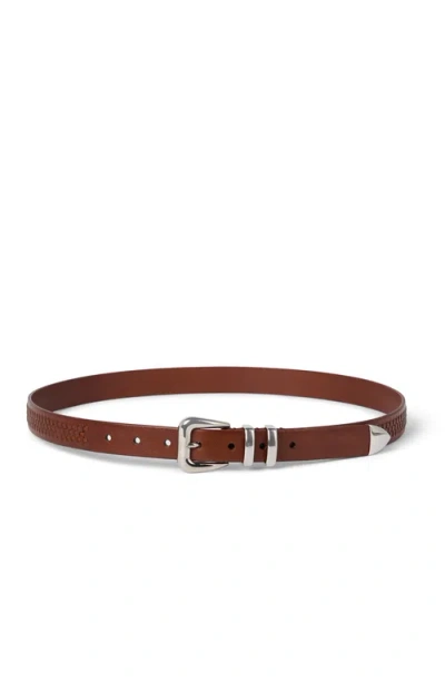 Brunello Cucinelli Calfskin Belt In Brown