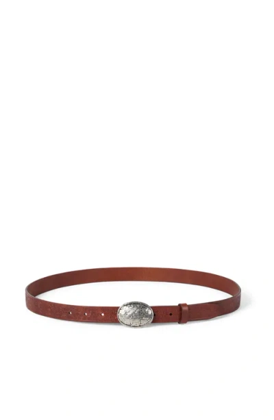 Brunello Cucinelli Leaf Motif Braided Buckle Belt In Brown