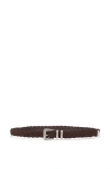 Brunello Cucinelli Calfskin Belt In Rust Brown