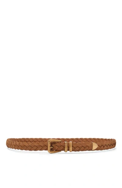 Brunello Cucinelli Braided-strap Leather Belt In Brown