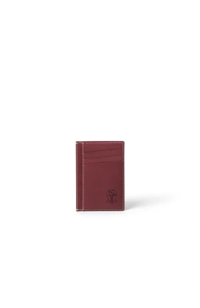 Brunello Cucinelli Calfskin Card Case In Burgundy