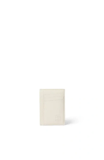 Brunello Cucinelli Calfskin Card Case In Gray