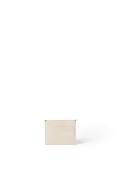 Brunello Cucinelli Calfskin Card Case In Gray