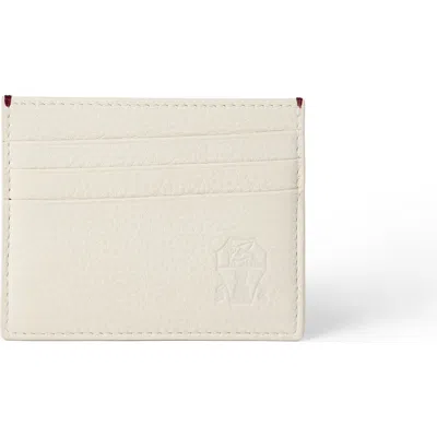 Brunello Cucinelli Calfskin Card Case In White