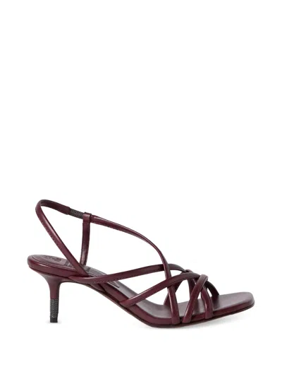 Brunello Cucinelli City Heels Mit Eleganten Details In Burgundy
