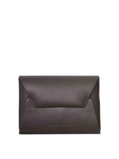 Brunello Cucinelli Calfskin Clutch In Brown
