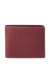 Brunello Cucinelli Calfskin Debossed-logo Wallet In Red