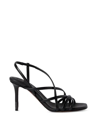 Brunello Cucinelli Absatz-sandalen Aus Kalbsleder Mit Eleganten Details In Black