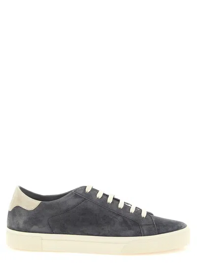 Brunello Cucinelli Calfskin Leather Sneaker In Gray