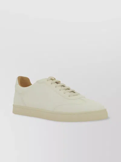 Brunello Cucinelli Calfskin Low-top Sneakers Elongated Toe In White