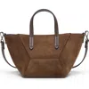 Brunello Cucinelli Mini Bc Duo Leather Cross Body Bag In Bark
