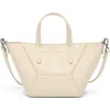 Brunello Cucinelli Mini Calfskin Bc Duo Top-handle Bag In Ivory