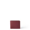 Brunello Cucinelli Calfskin Debossed-logo Wallet In Burgundy