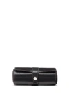 Brunello Cucinelli Cylindrical Leather Watch Case In Black