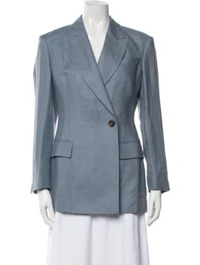Pre-owned Brunello Cucinelli Camel Hair Blazer W/ Tags In Blue