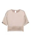 Brunello Cucinelli Camel Silk Elastan Blouse In Neutral