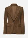 Brunello Cucinelli Camel Suede Monili Jacket