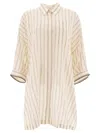 Brunello Cucinelli Camicia Con Dettaglio Catena Di Monili Shirts In Beige