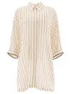 Brunello Cucinelli Camicia Con Dettaglio Catena Di Monili Shirts In Beige