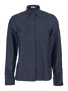 Brunello Cucinelli Women Camicia Da Donna In Denim In Blue