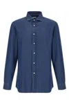 Brunello Cucinelli Blue Regular Solid Shirt In Blue