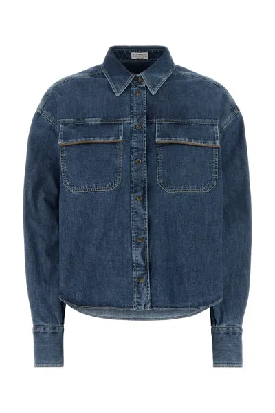 Brunello Cucinelli Denim Shirt In Blue