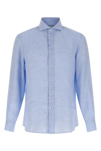 Brunello Cucinelli Camicia Lino In Blue