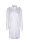 Brunello Cucinelli Stretch-cotton Poplin Monili-trim Longline Shirt In C159