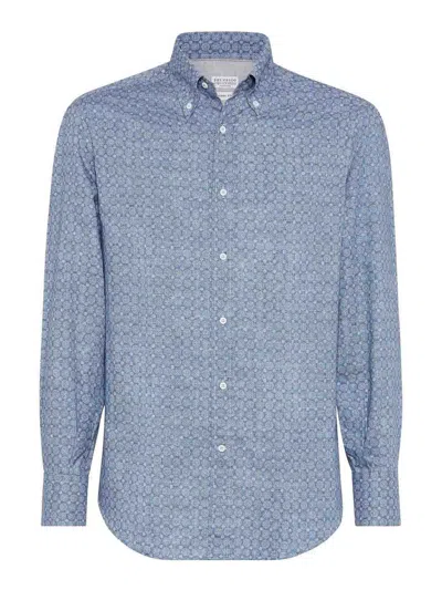 BRUNELLO CUCINELLI CAMISA - AZUL