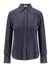 Brunello Cucinelli Cotton Grey Shirt In Blue