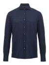 Brunello Cucinelli Men Silk Shirt In Blue