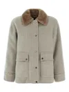 Brunello Cucinelli Sheepskin Insert Jacket In Neutral