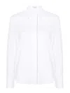 Brunello Cucinelli White Stretch Poplin Shirt In White