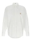 Brunello Cucinelli White Shirt With Classic Collar And Embroidered Logo On The Chest In Cotton Woman
